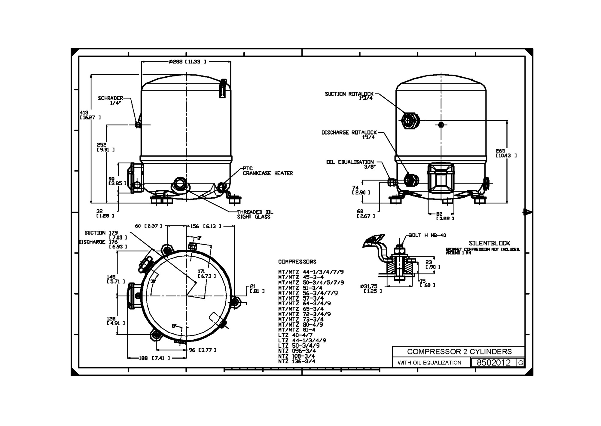 NTZ136-4LR1 Kompressor 3~380V 120F0236
