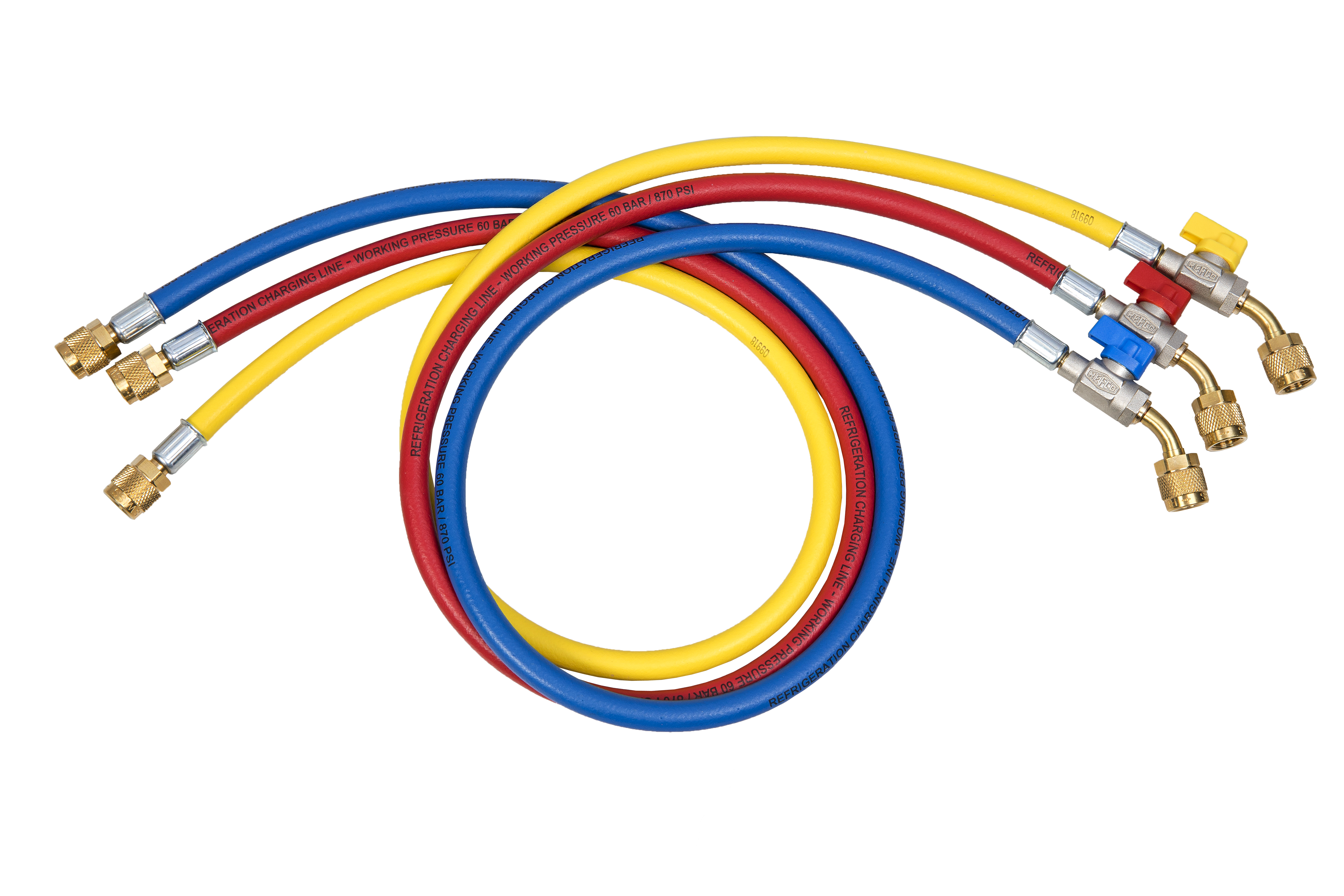 Påfyllnadsslang med kulventil CA-CCL-60-5/16"SAE-45° 3-Pack