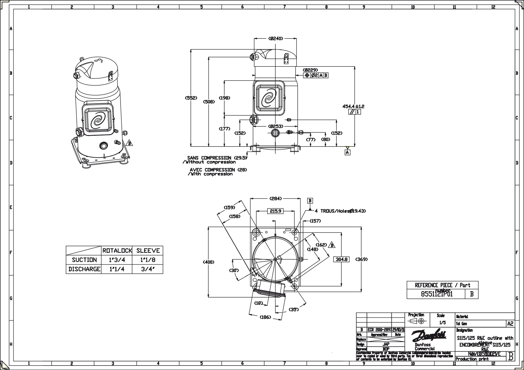 SZ125-4RI  Scroll kompressor