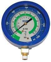 Manometer 90mm Titan Blå CO2 1/8 NPT 49194